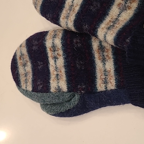 Upcycled Handmade Wool Boutique Mittens - Picture 4 of 7